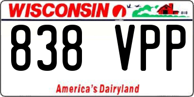 WI license plate 838VPP