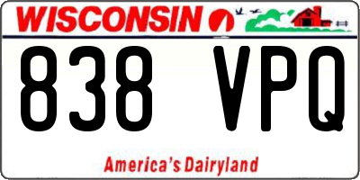 WI license plate 838VPQ