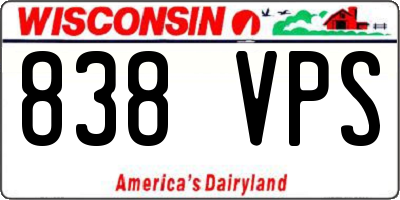WI license plate 838VPS