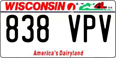 WI license plate 838VPV