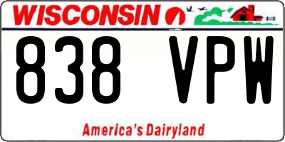 WI license plate 838VPW