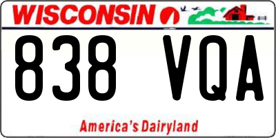 WI license plate 838VQA