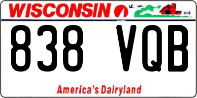 WI license plate 838VQB