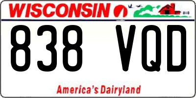 WI license plate 838VQD