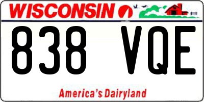 WI license plate 838VQE