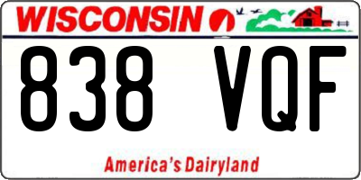 WI license plate 838VQF