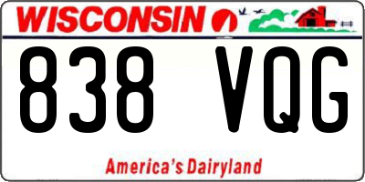 WI license plate 838VQG