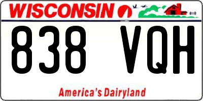 WI license plate 838VQH