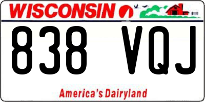 WI license plate 838VQJ