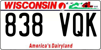 WI license plate 838VQK
