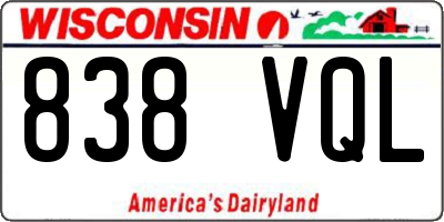 WI license plate 838VQL