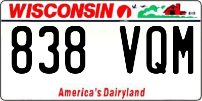 WI license plate 838VQM