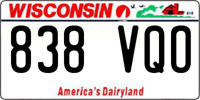 WI license plate 838VQO