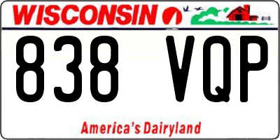 WI license plate 838VQP
