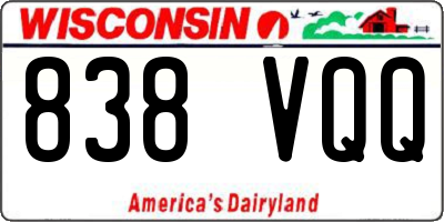 WI license plate 838VQQ