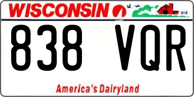 WI license plate 838VQR