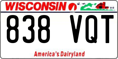 WI license plate 838VQT