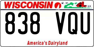 WI license plate 838VQU