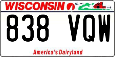 WI license plate 838VQW