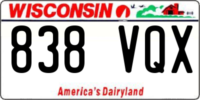 WI license plate 838VQX
