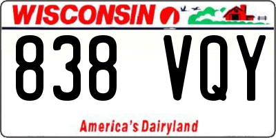 WI license plate 838VQY