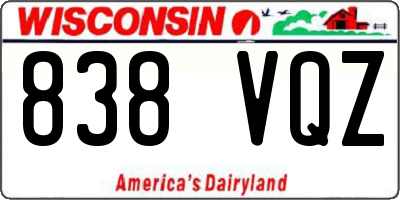 WI license plate 838VQZ
