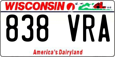 WI license plate 838VRA