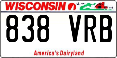 WI license plate 838VRB