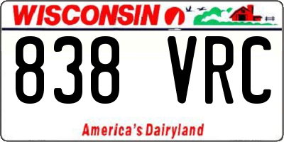 WI license plate 838VRC