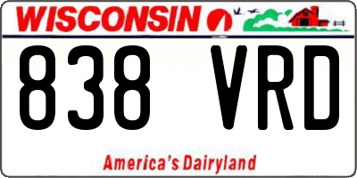 WI license plate 838VRD