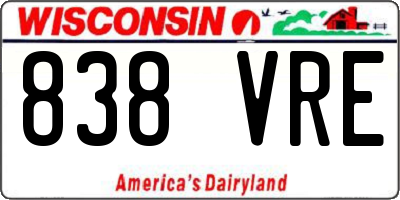 WI license plate 838VRE