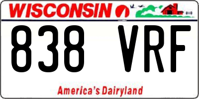 WI license plate 838VRF