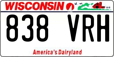 WI license plate 838VRH