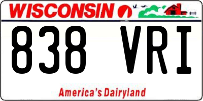 WI license plate 838VRI