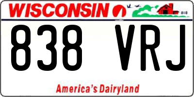 WI license plate 838VRJ