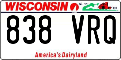 WI license plate 838VRQ