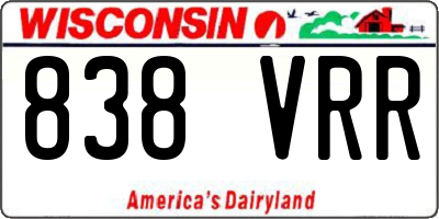 WI license plate 838VRR