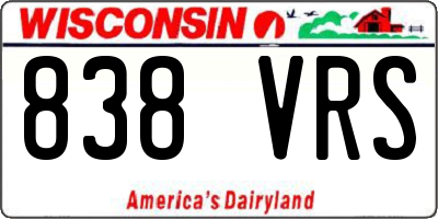 WI license plate 838VRS