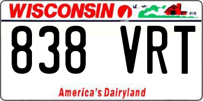 WI license plate 838VRT