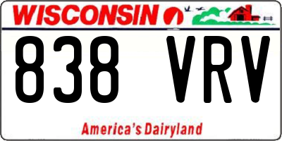 WI license plate 838VRV
