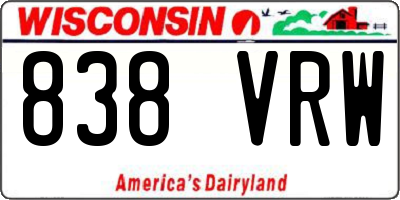 WI license plate 838VRW