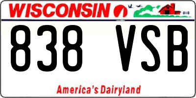 WI license plate 838VSB