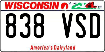 WI license plate 838VSD