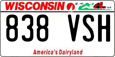 WI license plate 838VSH