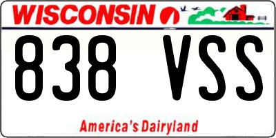 WI license plate 838VSS