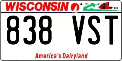WI license plate 838VST