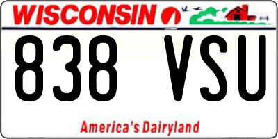 WI license plate 838VSU