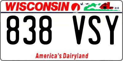 WI license plate 838VSY