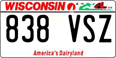 WI license plate 838VSZ