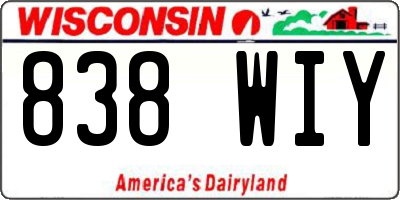 WI license plate 838WIY